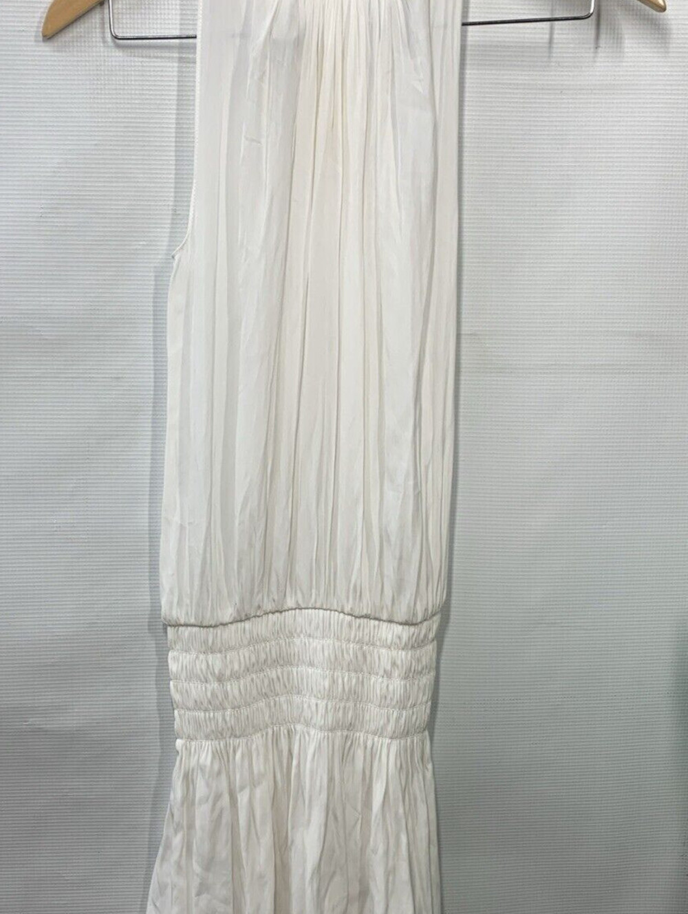 Ramy Brook Paris Women's Sleeveless Dress White XSmall Elastic Waist for Parties